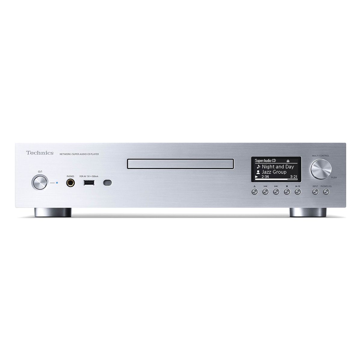 Technics SL-G700M2 CD SACD Network Player & DAC - Silver - front view