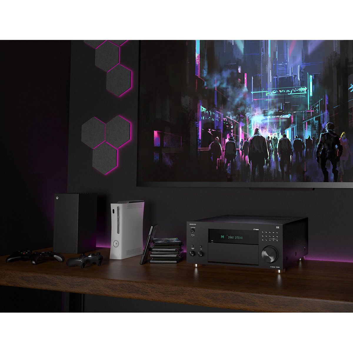 Onkyo TX-RZ70 Home Theater Receiver, cinematic gaming view