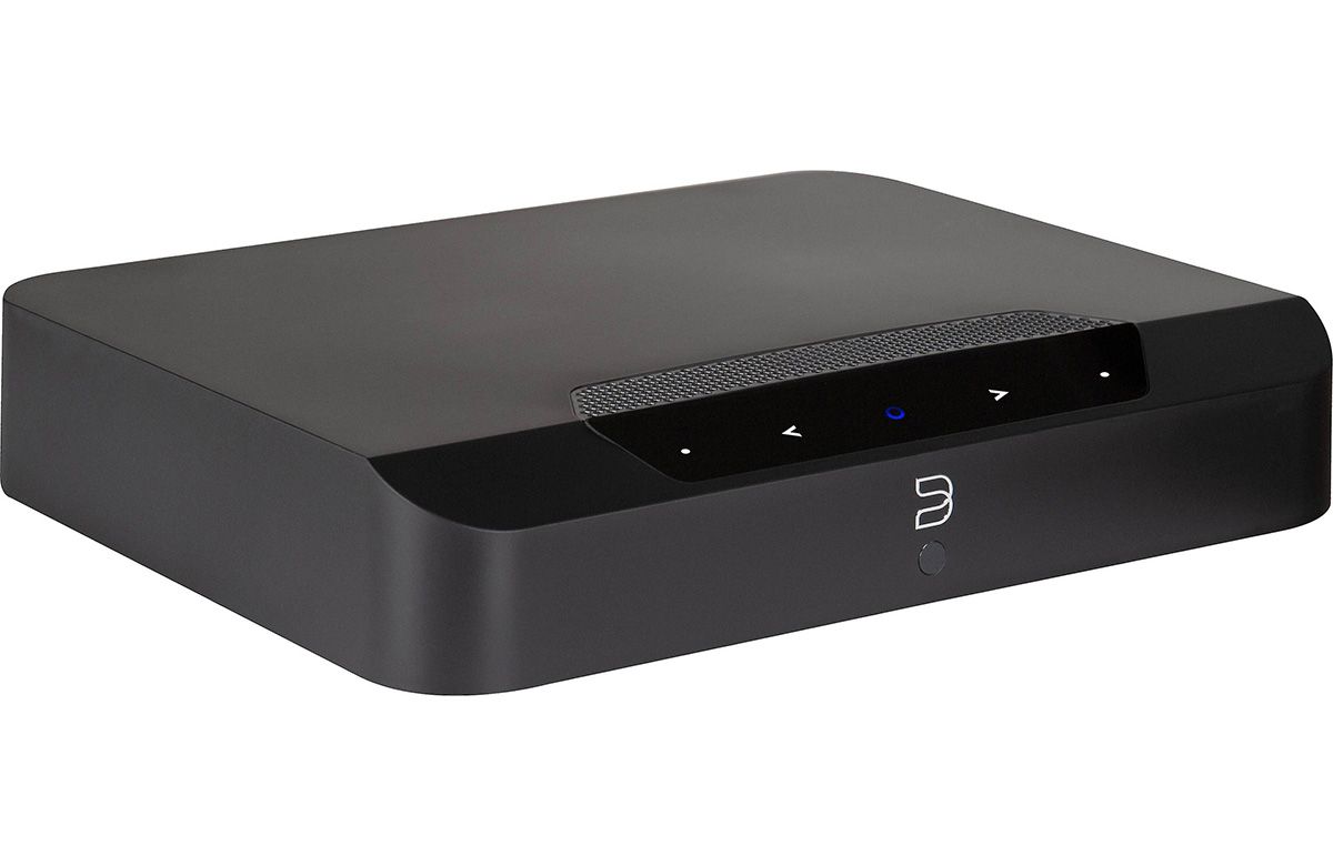 Bluesound Powernode Edge in Black Front Top Side View