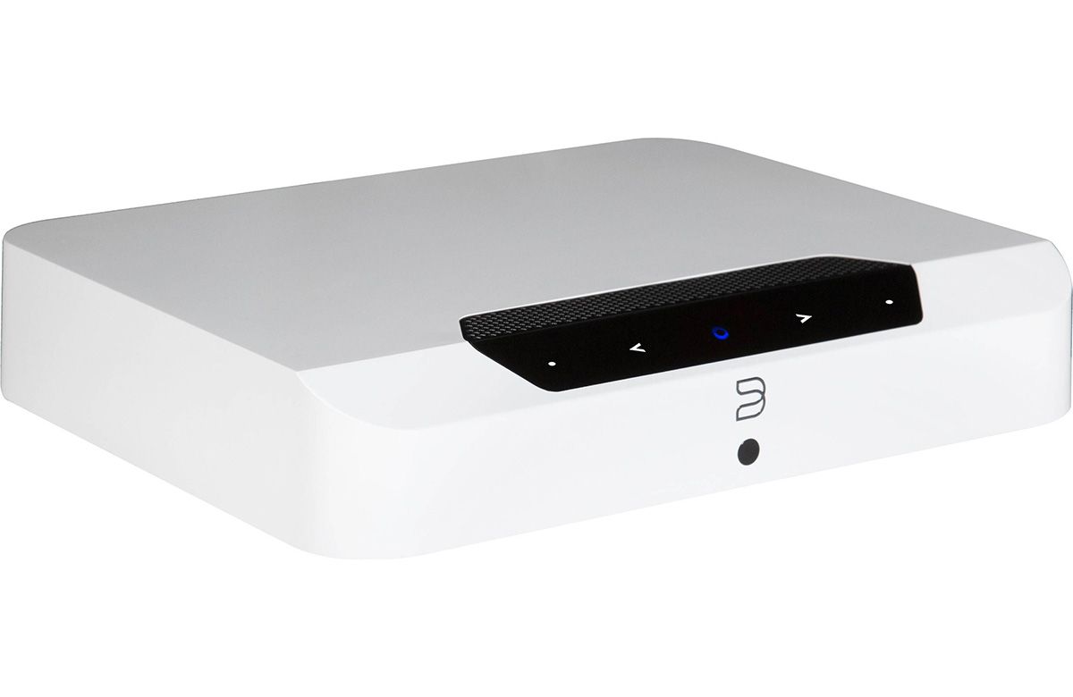 Bluesound Powernode Edge in White Front Top Side View
