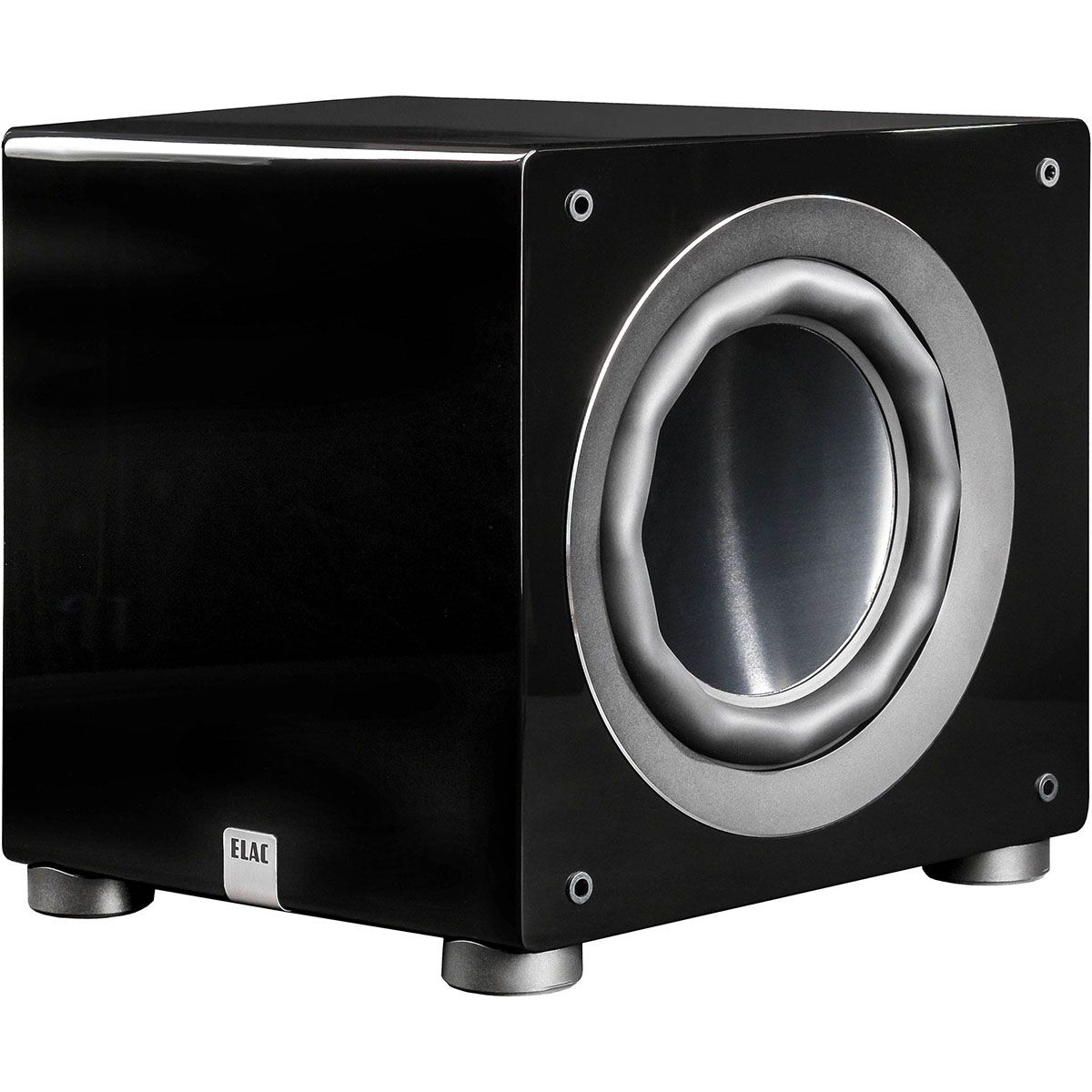 ELAC DS1000 Left Front Uncovered View in Gloss Black