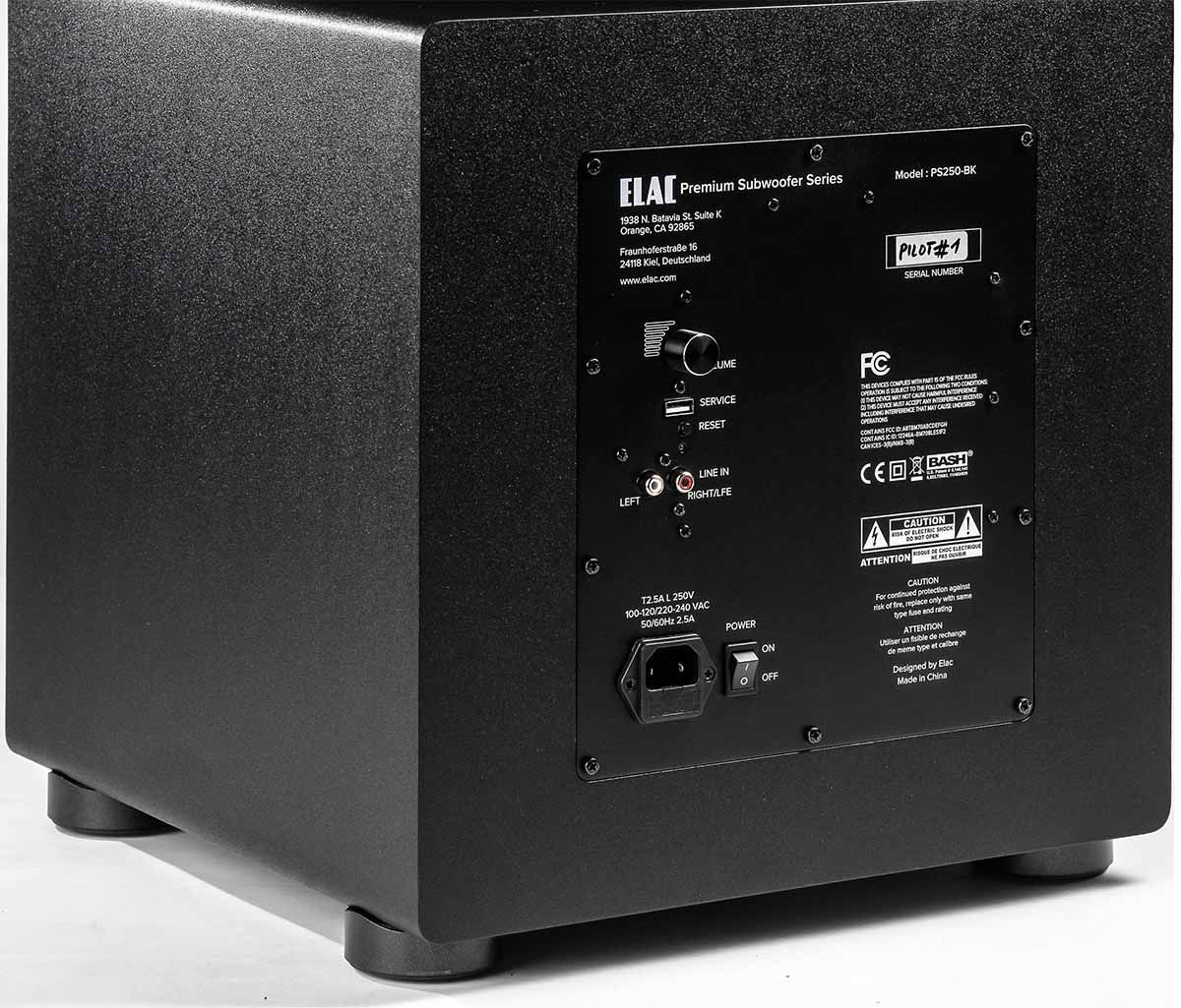 ELAC PS250 Left Rear View in Black Ask