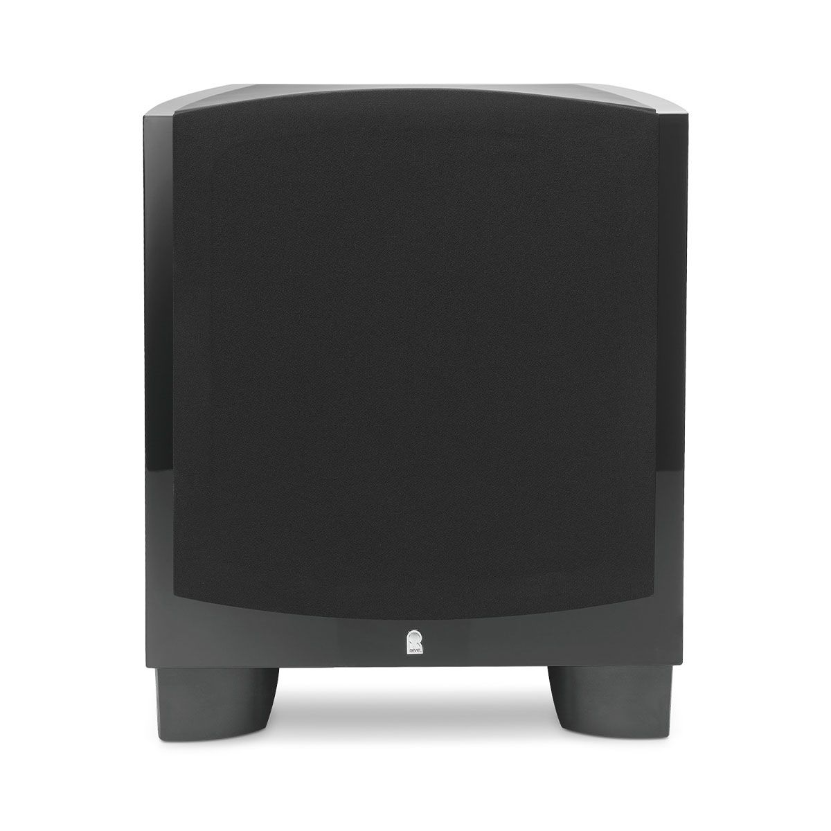 Revel B110v2 10” 1000W Powered Subwoofer - single black with grille - front view