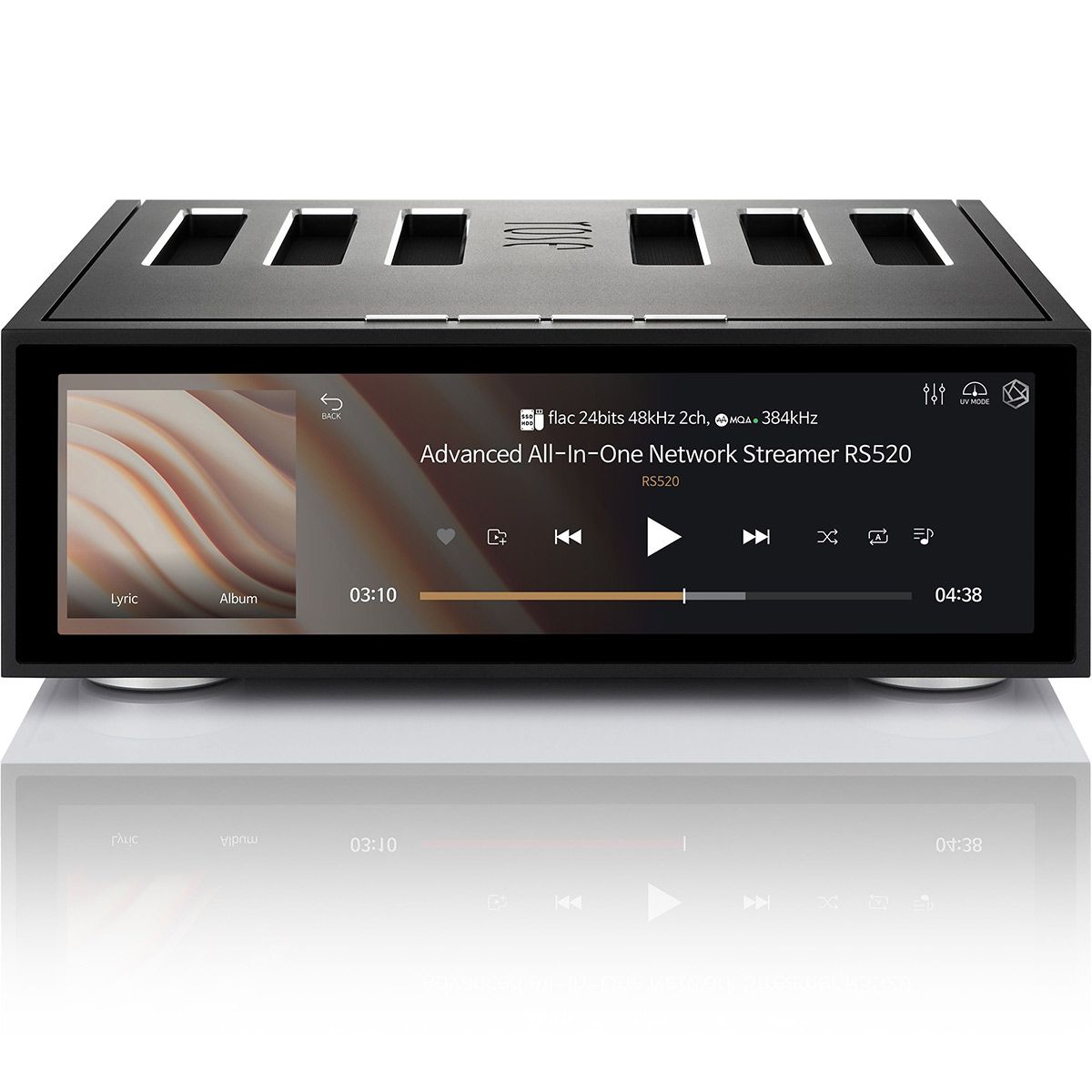 HiFi Rose 520 All-In-One Network Streamer Front Top View in Black