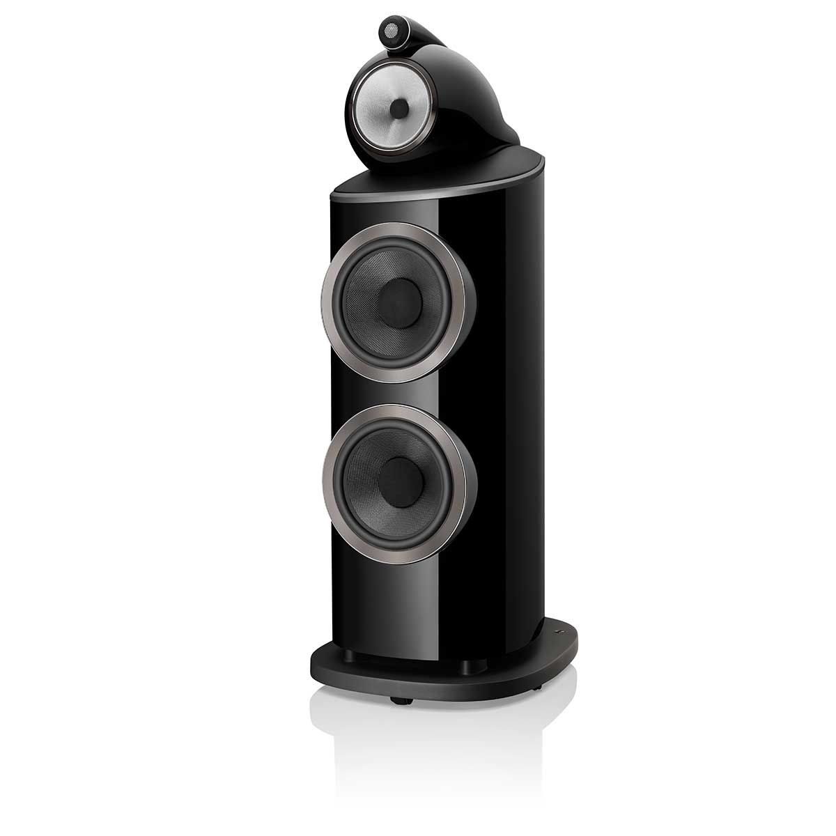 Bowers & Wilkins 801 D4 Floorstanding Speaker, Satin Black, front angle without grille