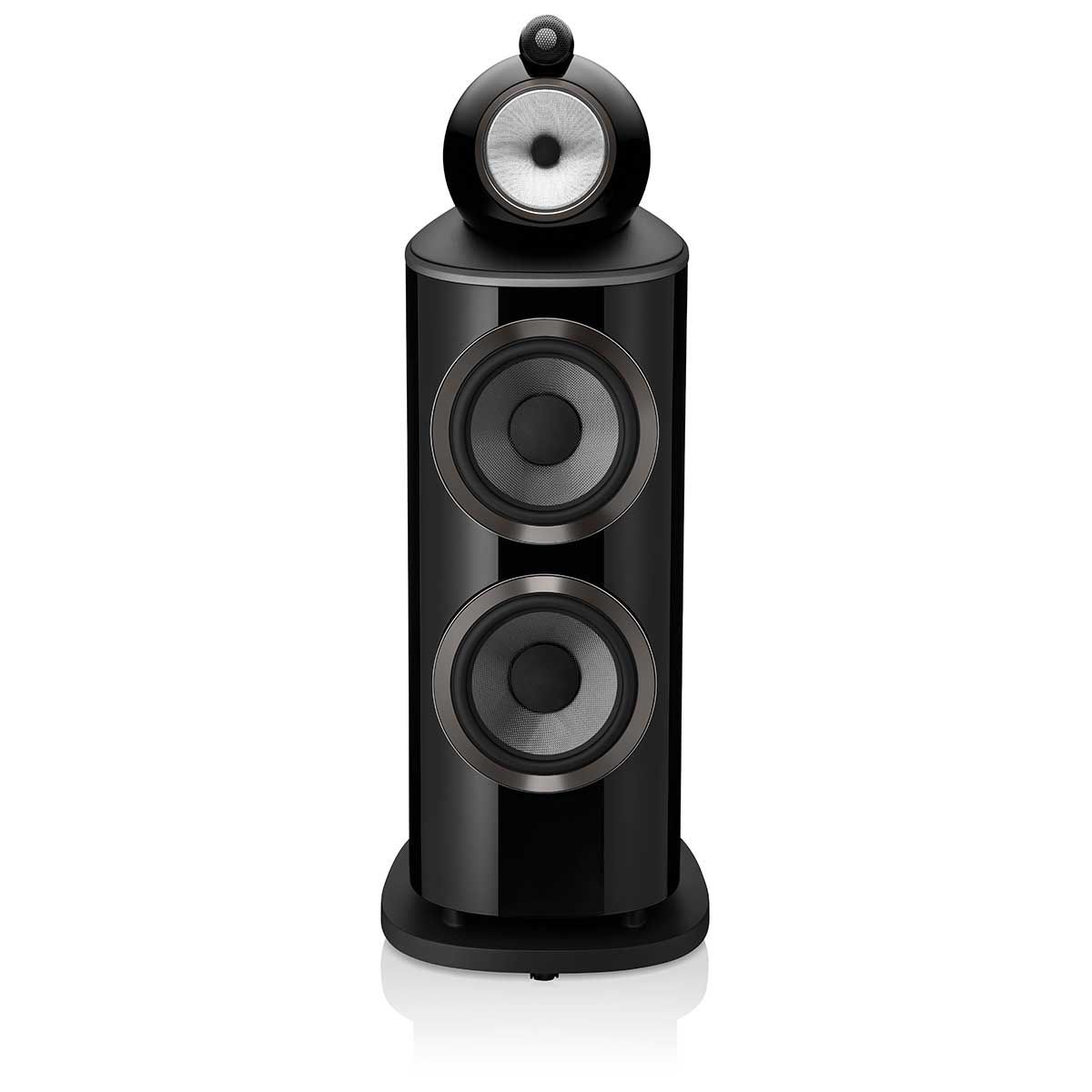 Bowers & Wilkins 801 D4 Floorstanding Speaker, Satin Black, front view without grille