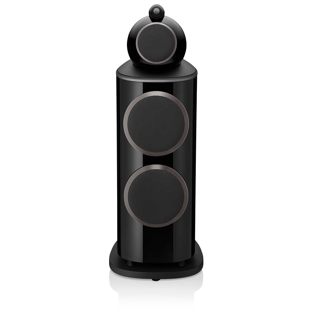 Bowers & Wilkins 801 D4 Floorstanding Speaker, Satin Black, front view with grille