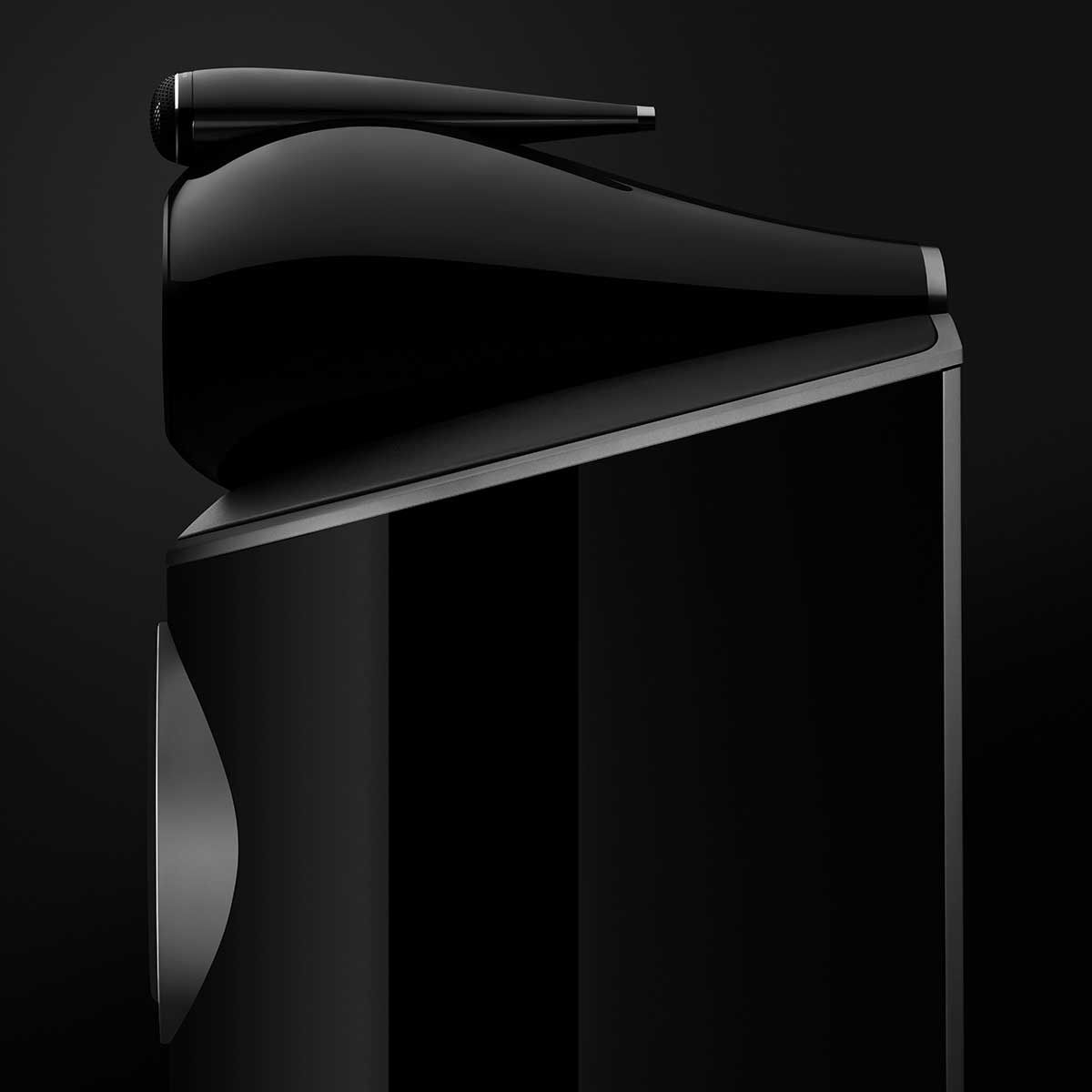Bowers & Wilkins 801 D4 Floorstanding Speaker, Satin Black, side beauty shot