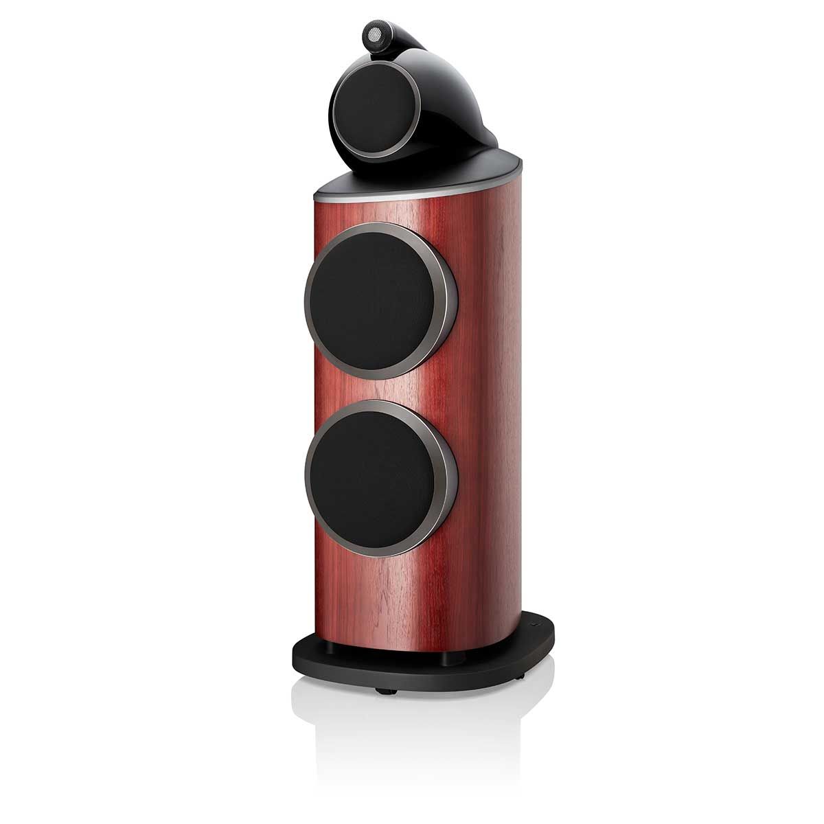 Bowers & Wilkins 801 D4 Floorstanding Speaker, Rosenut, front angle with grille