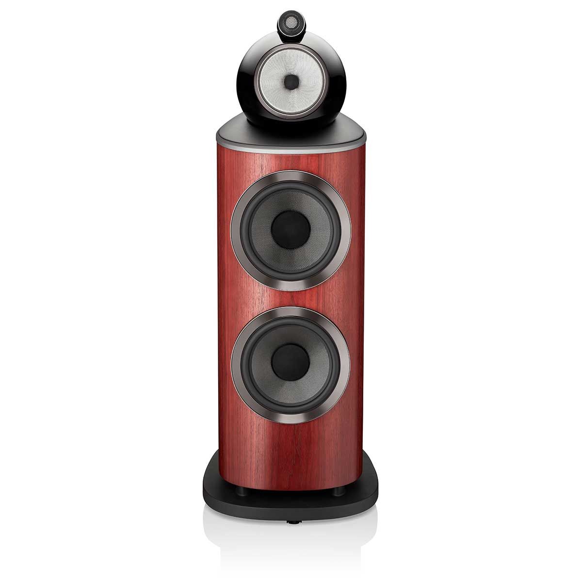 Bowers & Wilkins 801 D4 Floorstanding Speaker, Rosenut, front view without grille