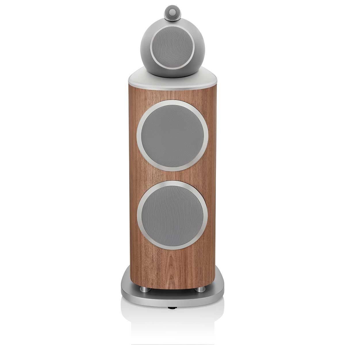 Bowers & Wilkins 801 D4 Floorstanding Speaker, Satin Walnut, front view with grille