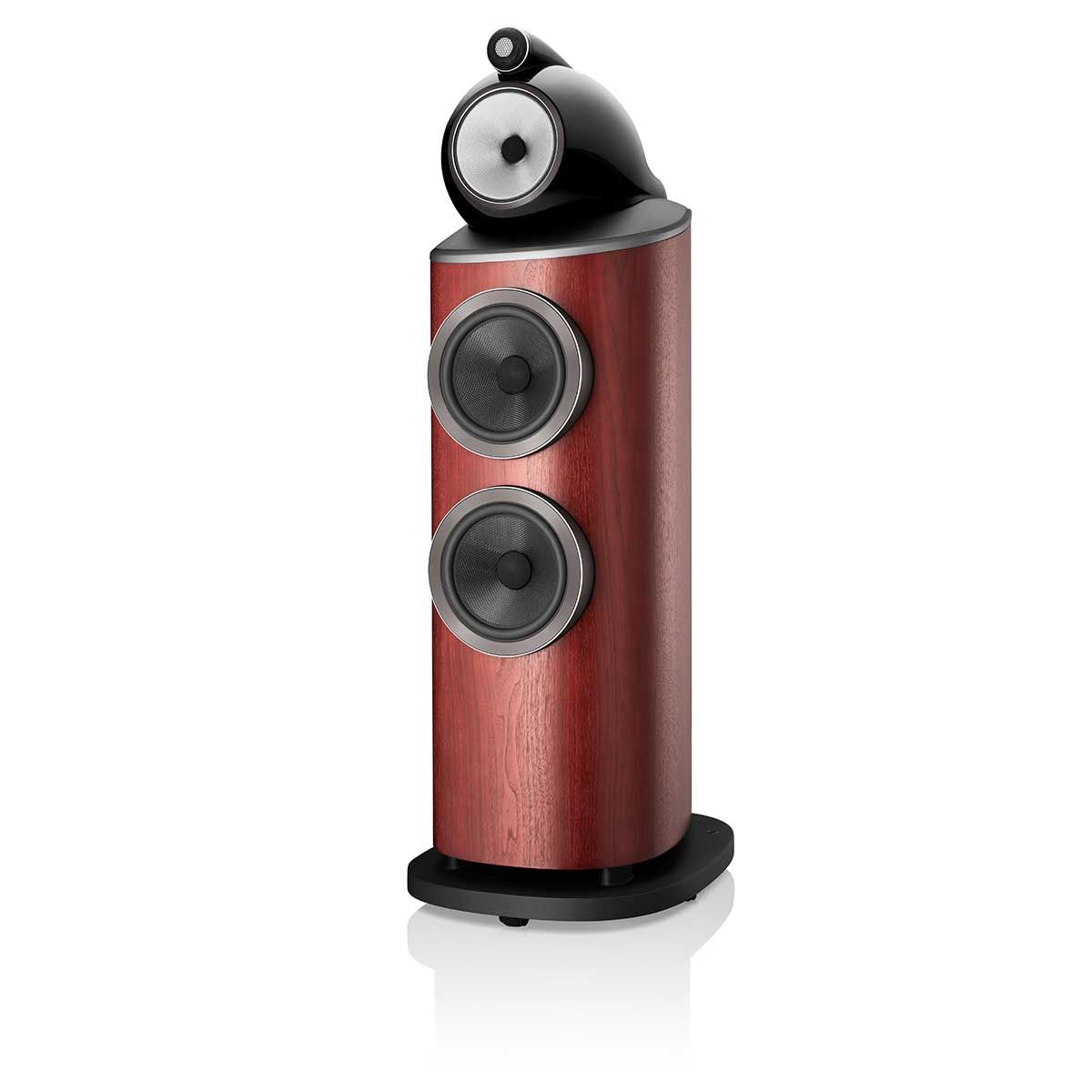 Bowers & Wilkins 802 D4 Floorstanding Speaker, Satin Rosenut, front angle without grille