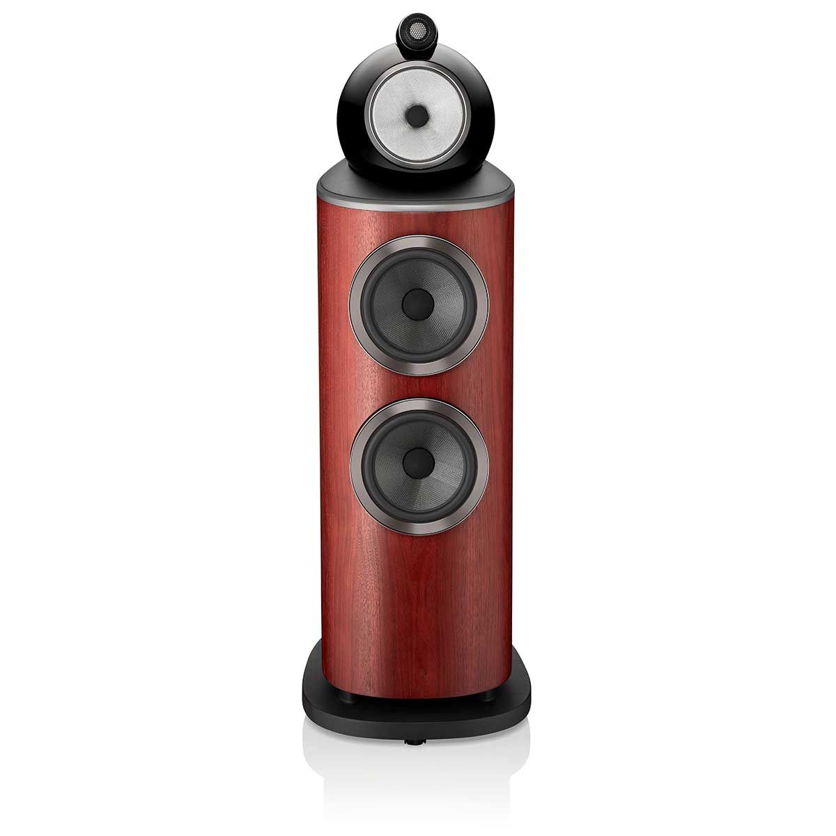 Bowers & Wilkins 802 D4 Floorstanding Speaker, Satin Rosenut, front view without grille