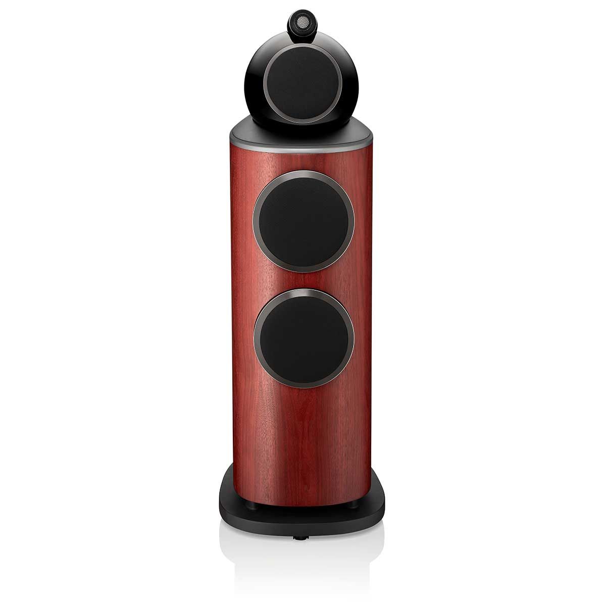 Bowers & Wilkins 802 D4 Floorstanding Speaker, Satin Rosenut, front view with grille