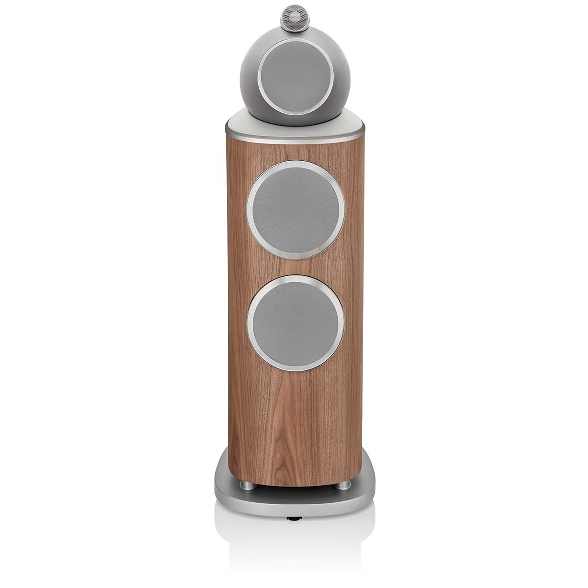 Bowers & Wilkins 802 D4 Floorstanding Speaker, Satin Walnut, front view with grille