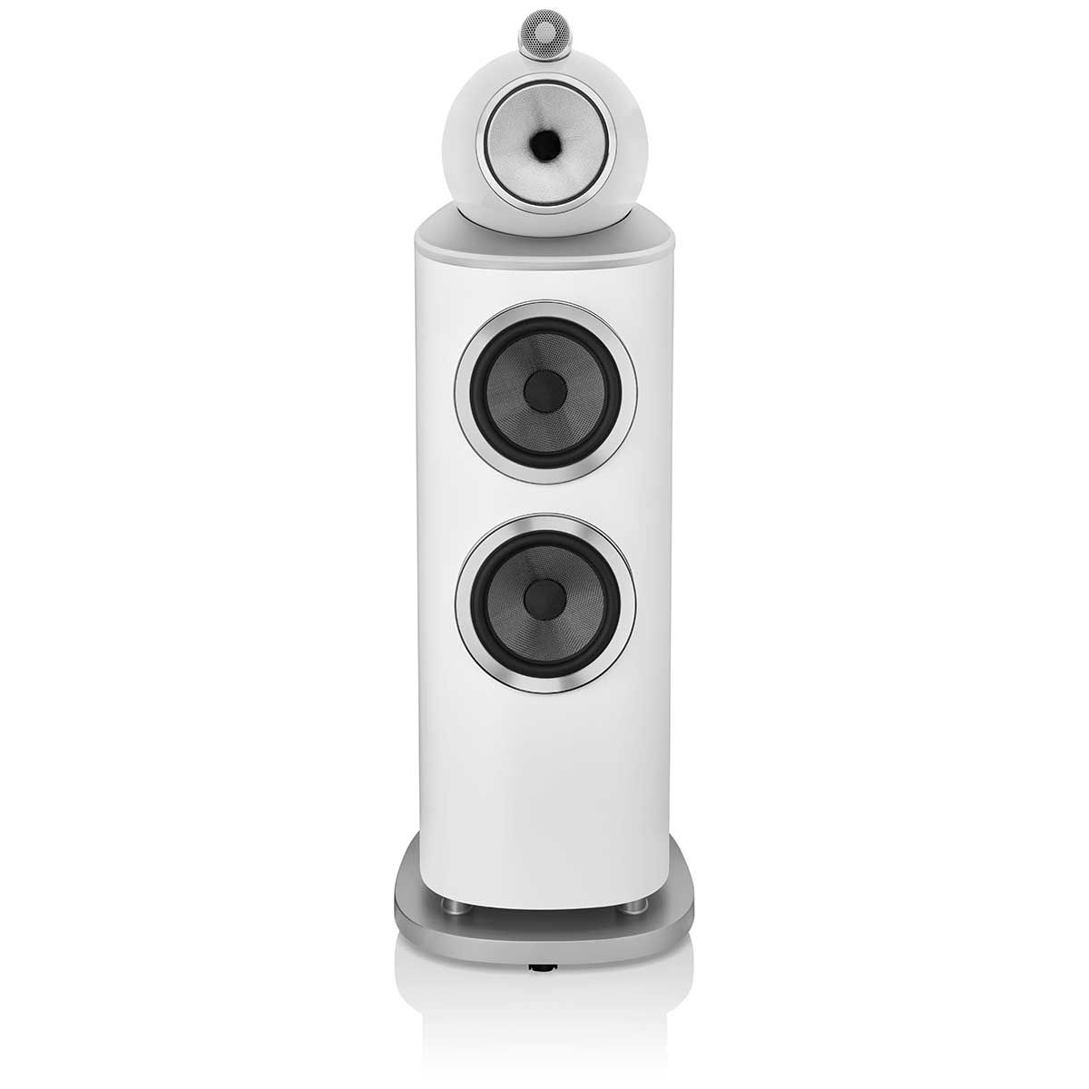 Bowers & Wilkins 802 D4 Floorstanding Speaker, White, front view without grille
