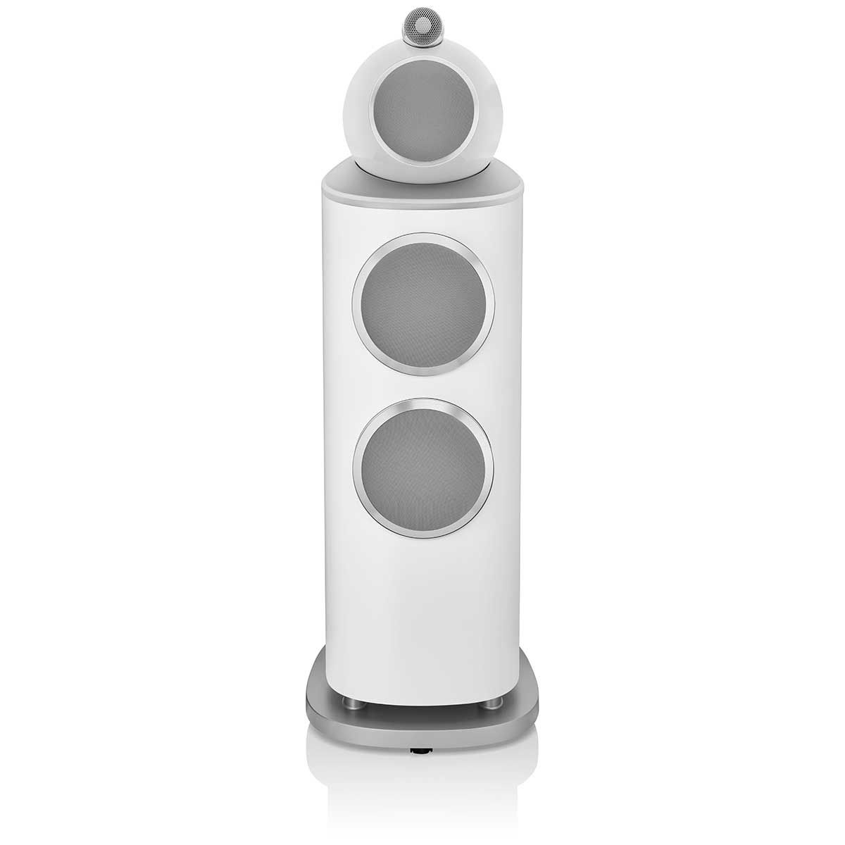 Bowers & Wilkins 802 D4 Floorstanding Speaker, White, front view with grille