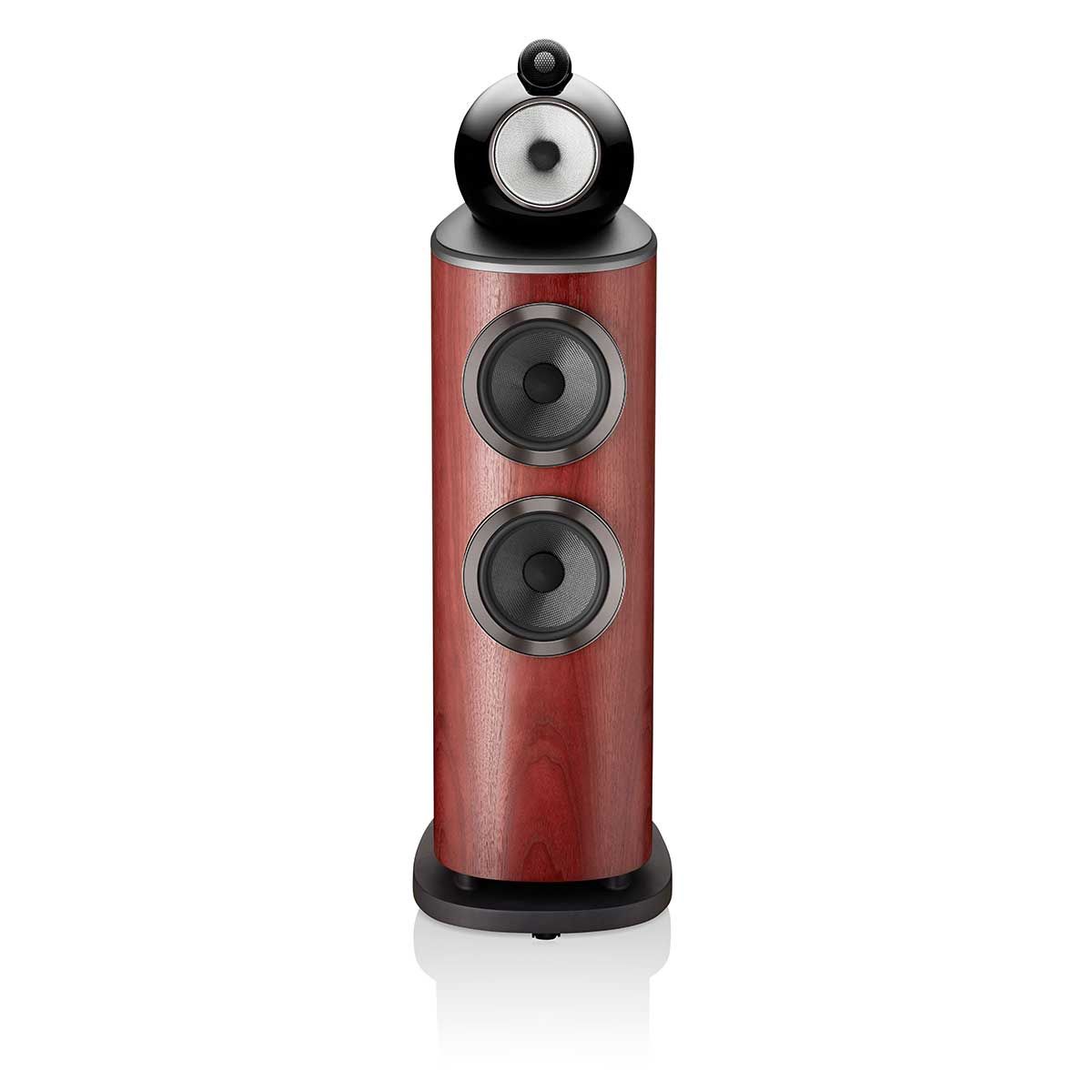 Bowers & Wilkins 803 D4 Floorstanding Speaker, Satin Rosenut, front view without grille