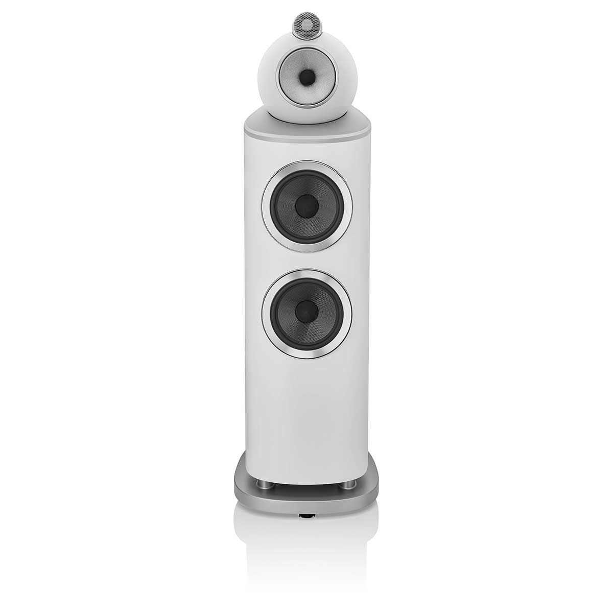 Bowers & Wilkins 803 D4 Floorstanding Speaker, White, front view without grille