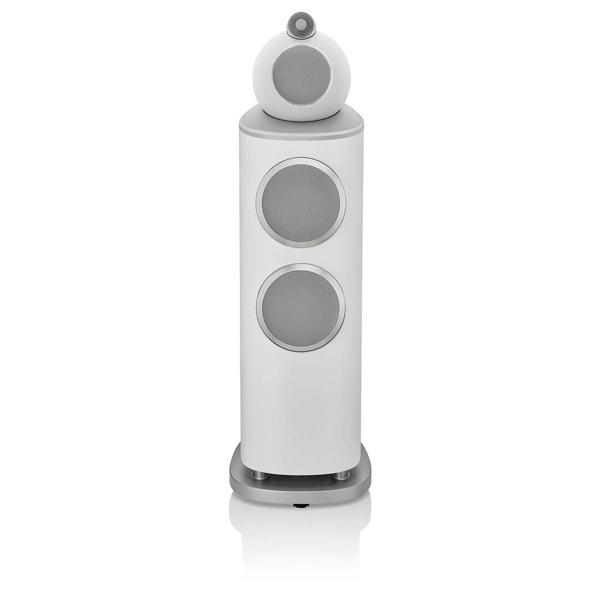 Bowers & Wilkins 803 D4 Floorstanding Speaker, White, front view with grille