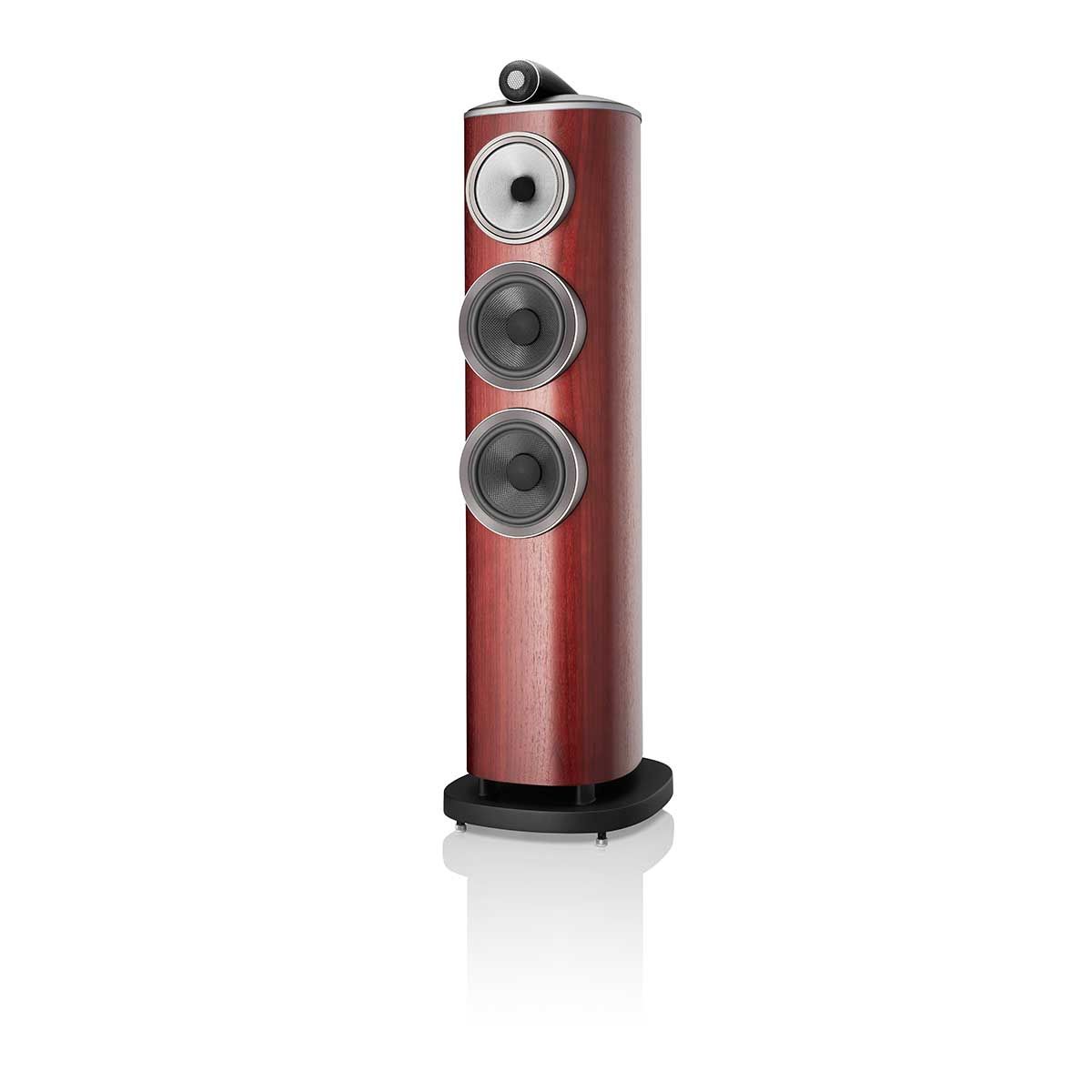 Bowers & Wilkins 804 D4 Floorstanding Speaker, Satin Rosenut, front angle without grille