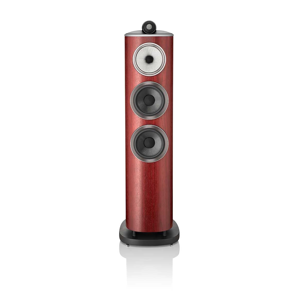 Bowers & Wilkins 804 D4 Floorstanding Speaker, Satin Rosenut, front view without grille