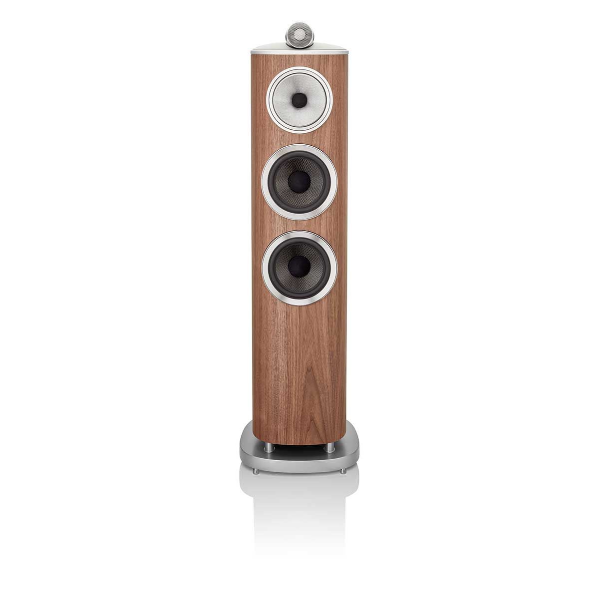 Bowers & Wilkins 804 D4 Floorstanding Speaker, Satin Walnut, front view without grille