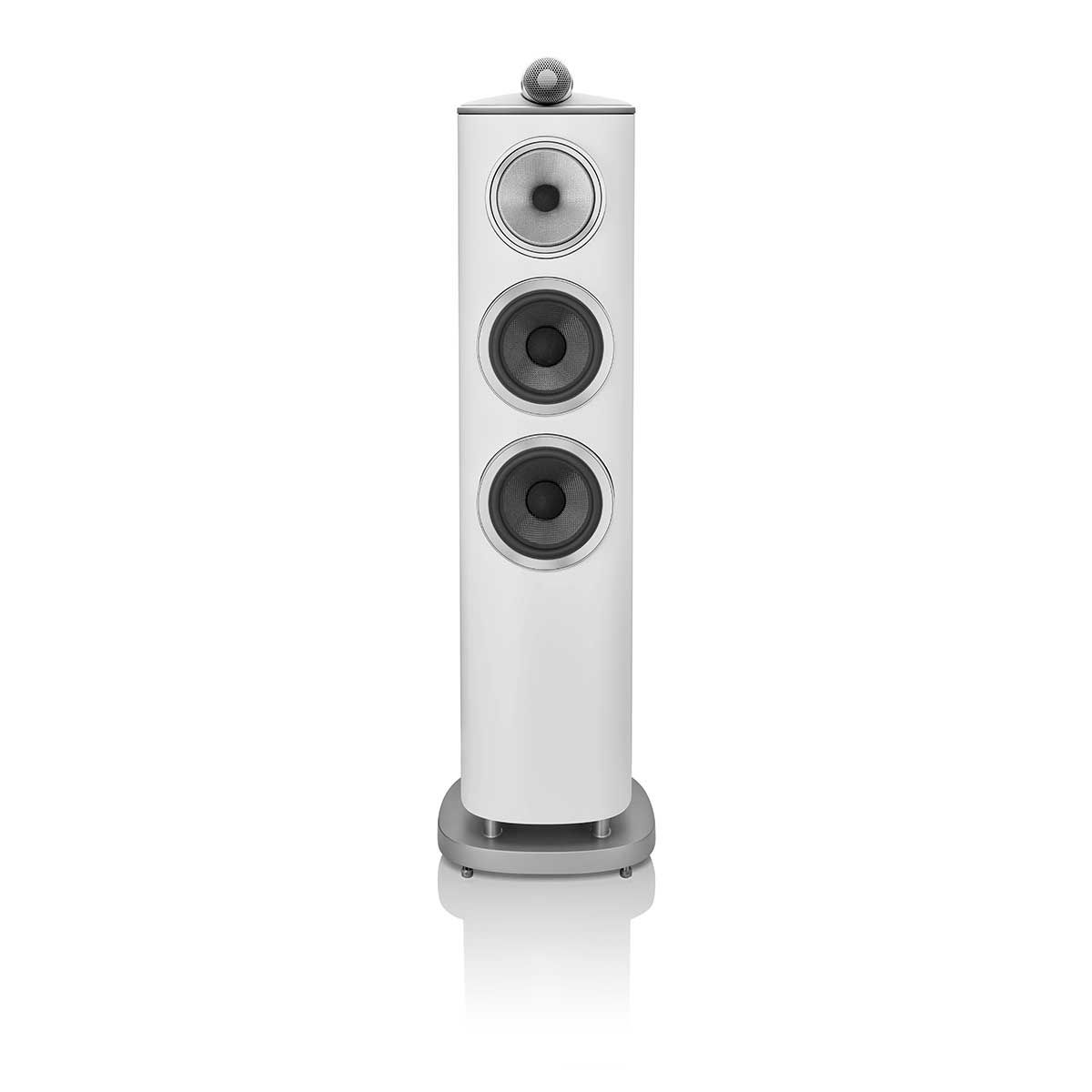 Bowers & Wilkins 804 D4 Floorstanding Speaker, White, front view without grille