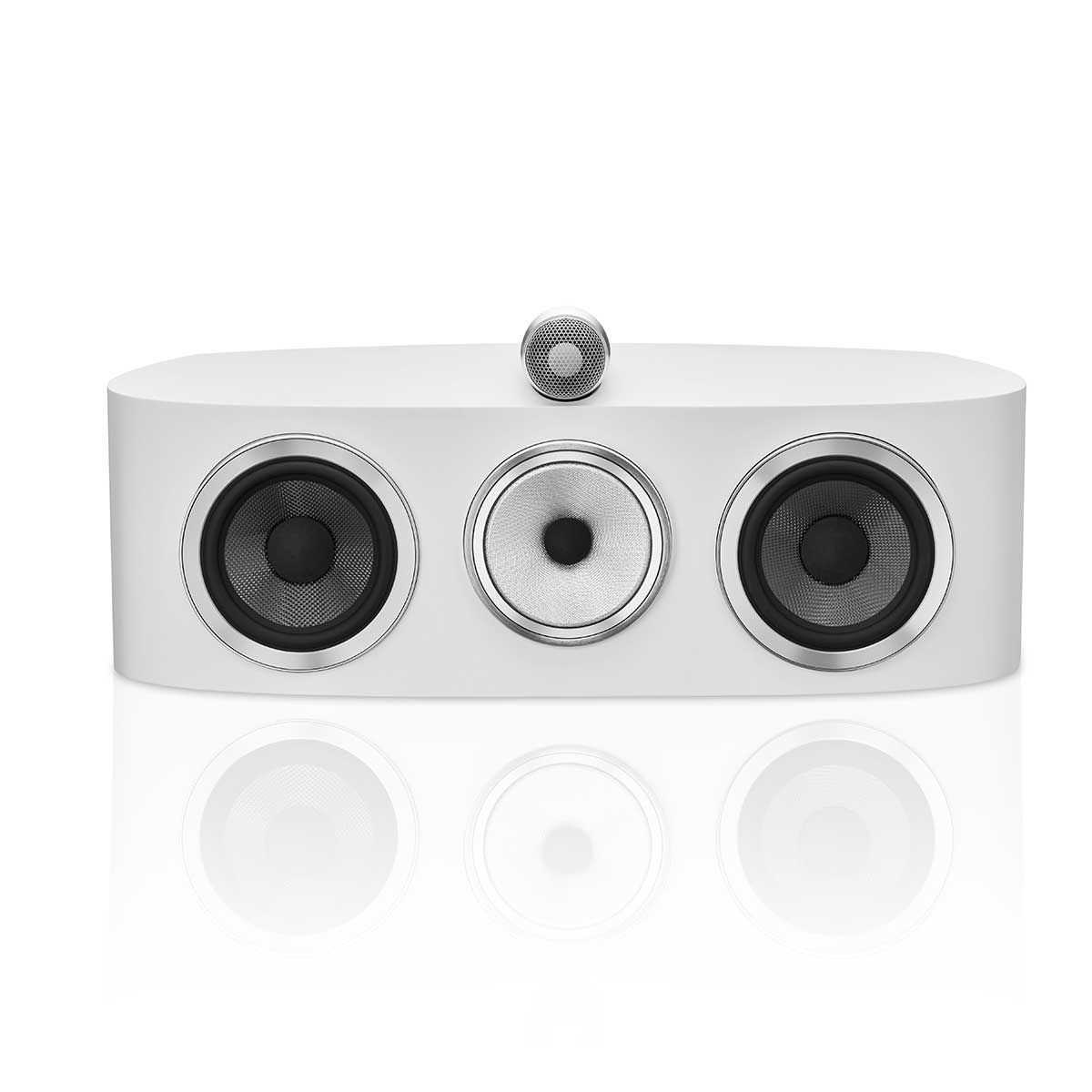 Bowers & Wilkins HTM82 D4 Center Channel Speaker, White, front view without grille