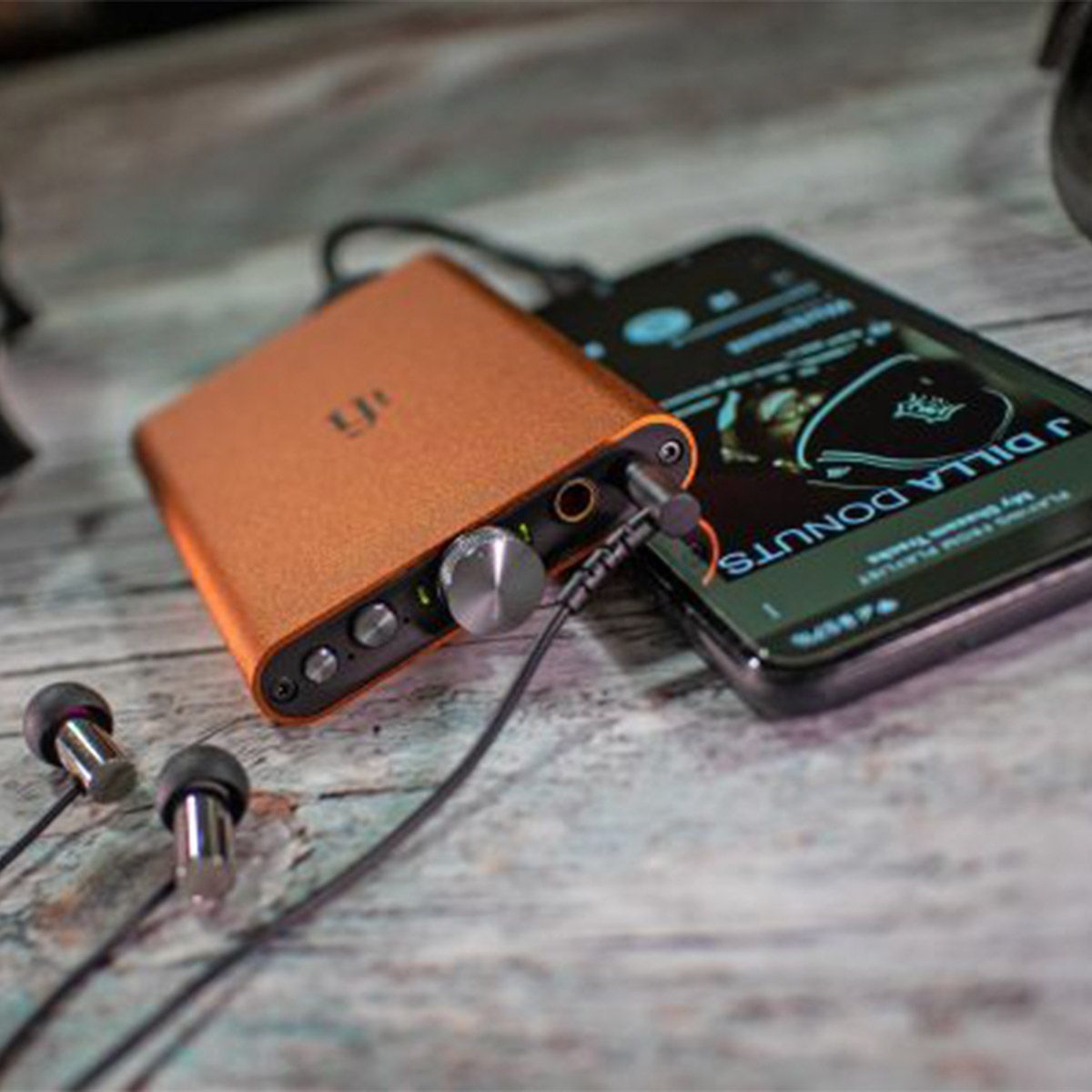 iFi Audio Hip-dac2 Portable Headphone Amp, Marble Surface with Phone