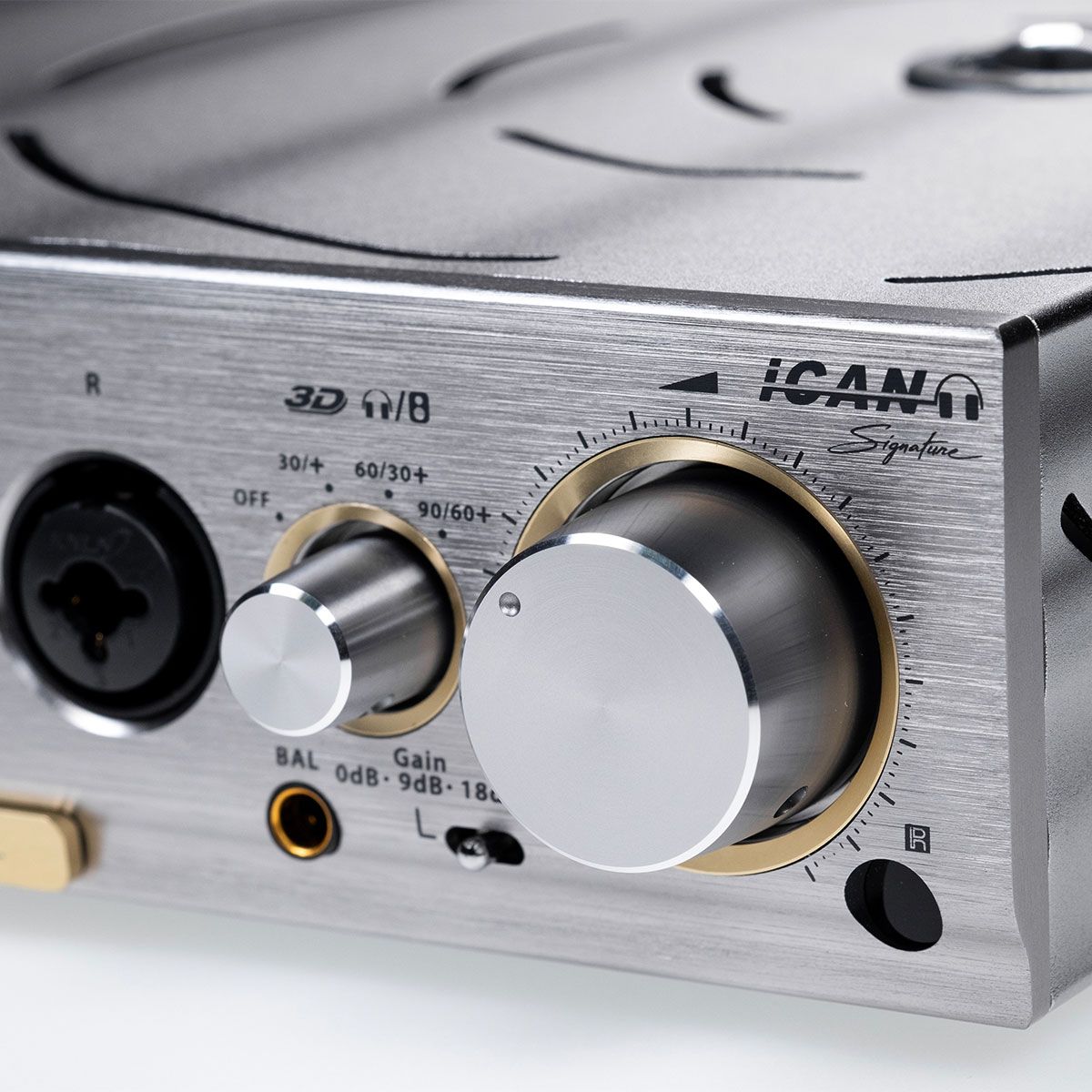 iFi iCAN Pro Signature Amplifier close up of dials