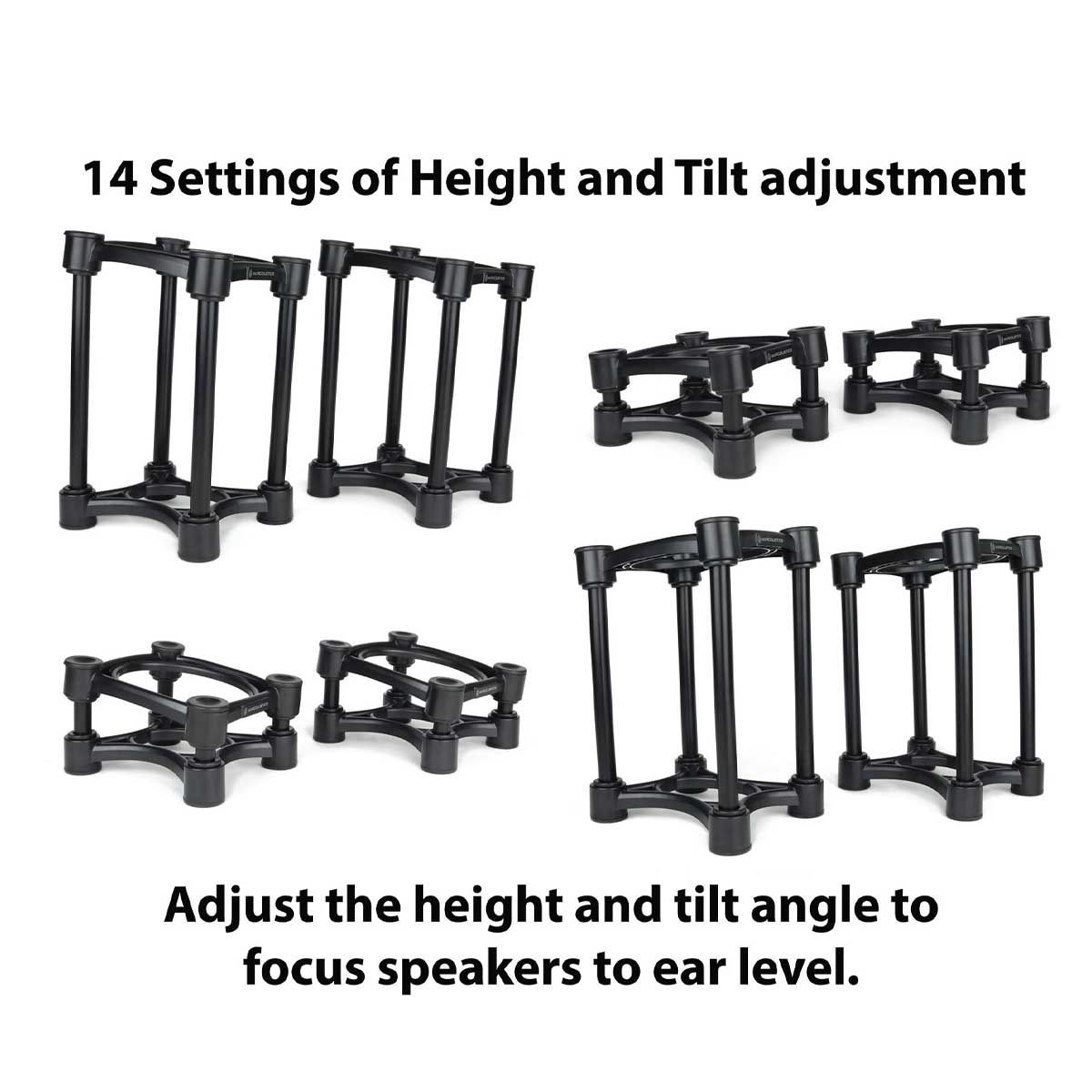 IsoAcoustics ISO 130 Isolation Stands Height & Tilt