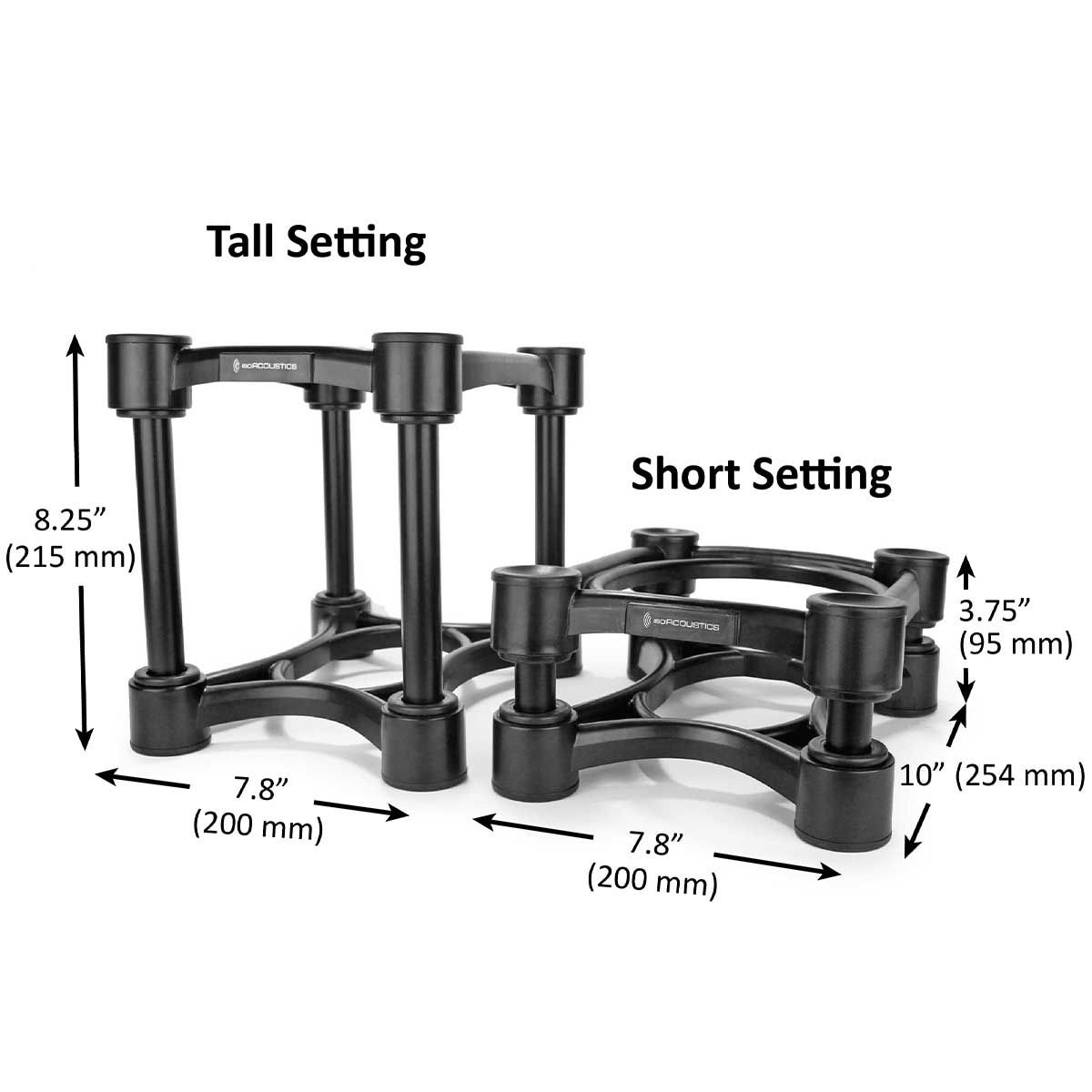IsoAcoustics ISO 200 Isolation Stands Dimensions