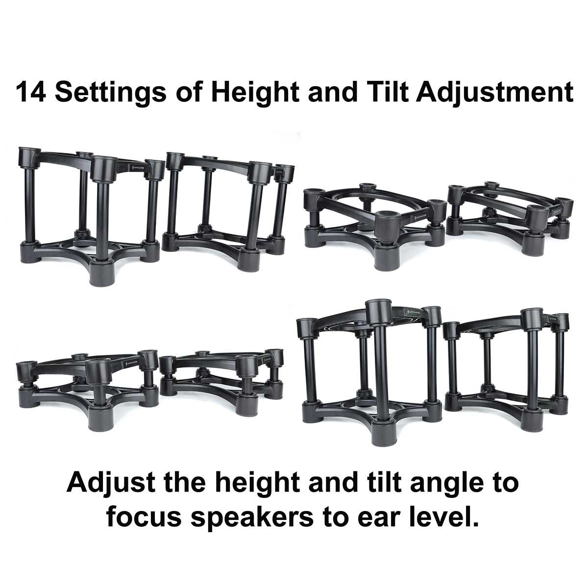 IsoAcoustics ISO 200 Isolation Stands Height & Tilt