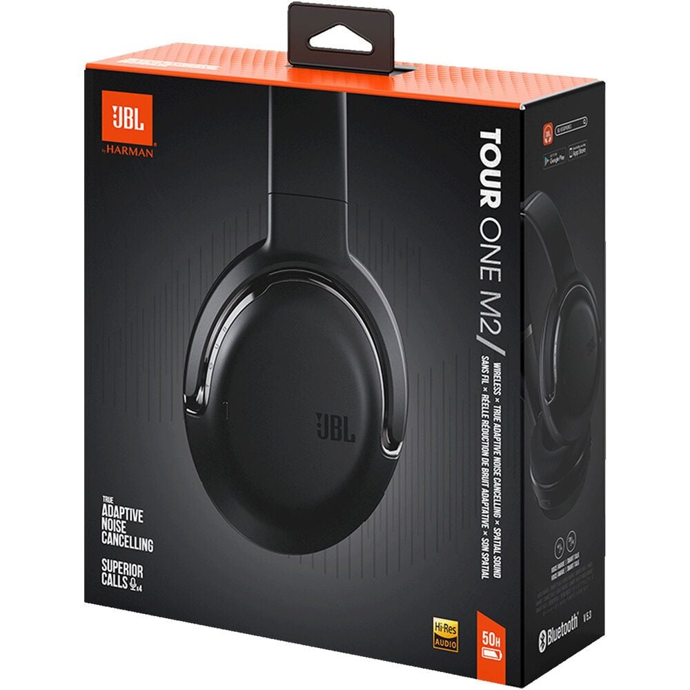 JBL Tour ONE M2 Headphones on white background - packaging