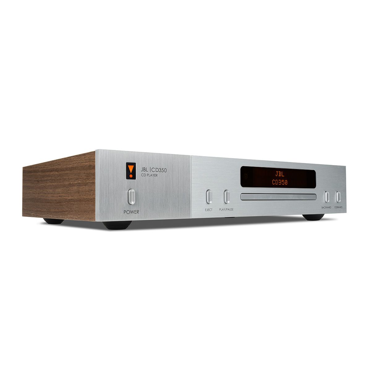 JBL CD350 CD Player - Walnut angled left front view