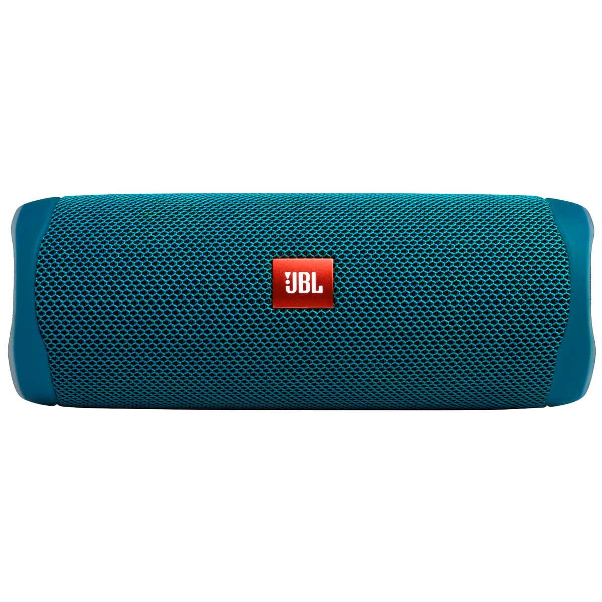 Side view JBL Flip 5 Eco Edition Waterproof Bluetooth Speaker - Ocean Blue