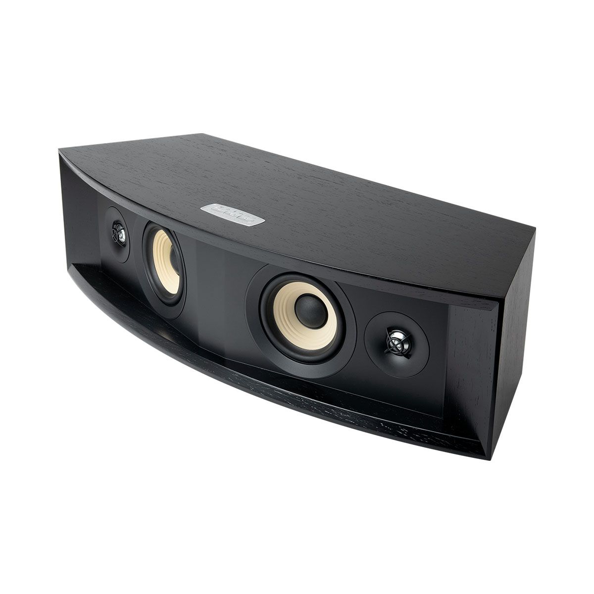 JBL L42ms Integrated Music System - Black Walnut angled front view without grille