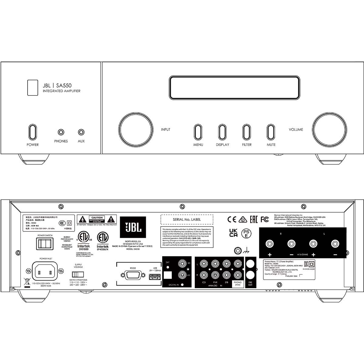 JBL SA550 Integrated Amplifier