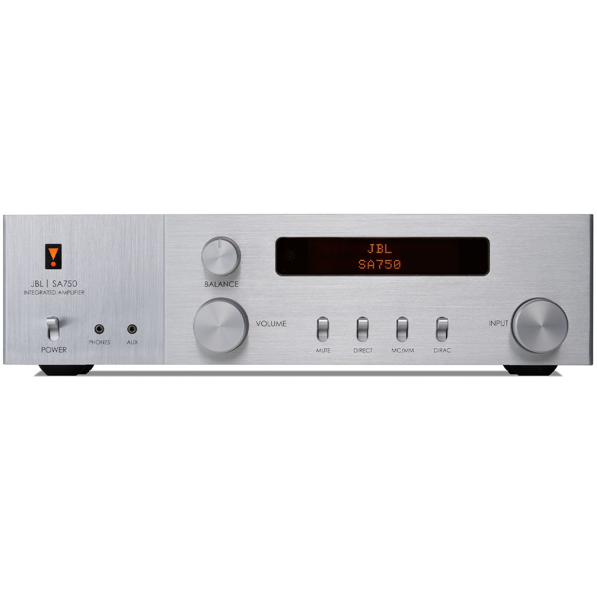 JBL SA750 Streaming Integrated Stereo Amplifier - Walnut front view