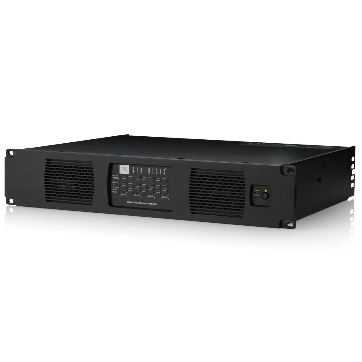 JBL Synthesis SDA 8300 8-Channel Amplifier, Black, front left angle