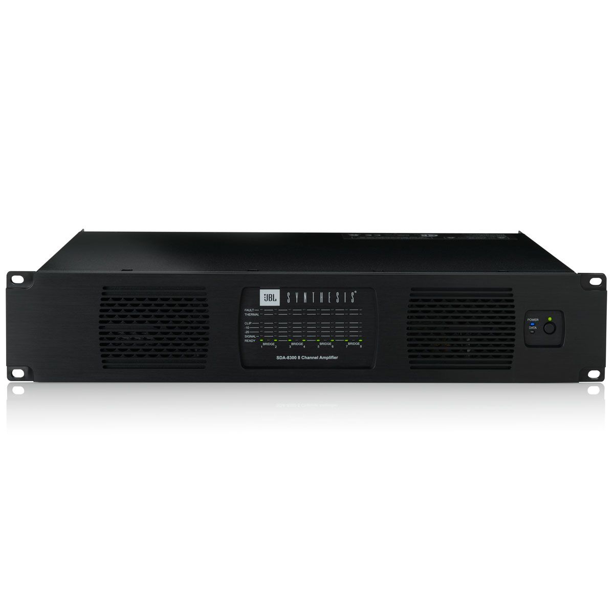JBL Synthesis SDA 8300 8-Channel Amplifier, Black, front view