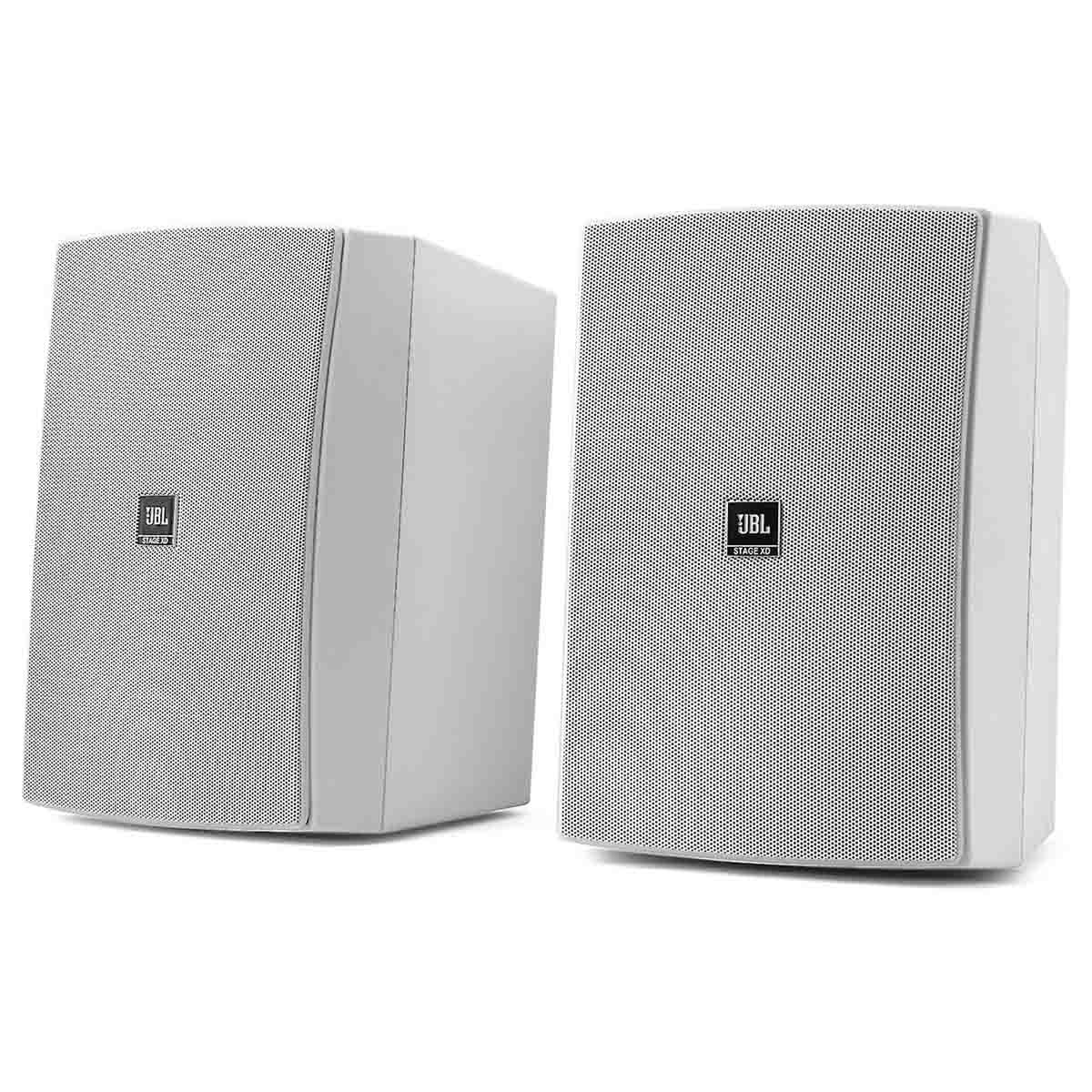 JBL Stage XD-6 6.5" IP67 Rated Outdoor Speakers - White - Pair - front view of pair
