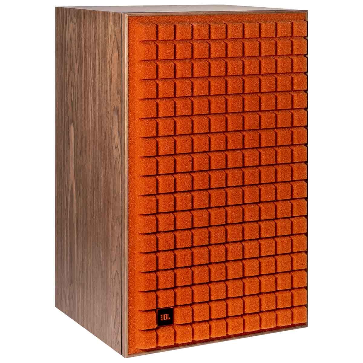 JBL L100 Classic MKII Loudspeaker Orange angled left front view with grille