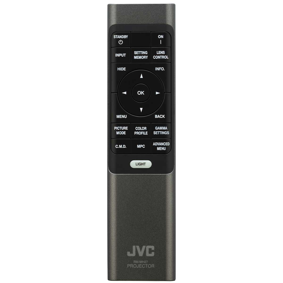 top view of remote control that comes with JVC DLA-NX9 projector 