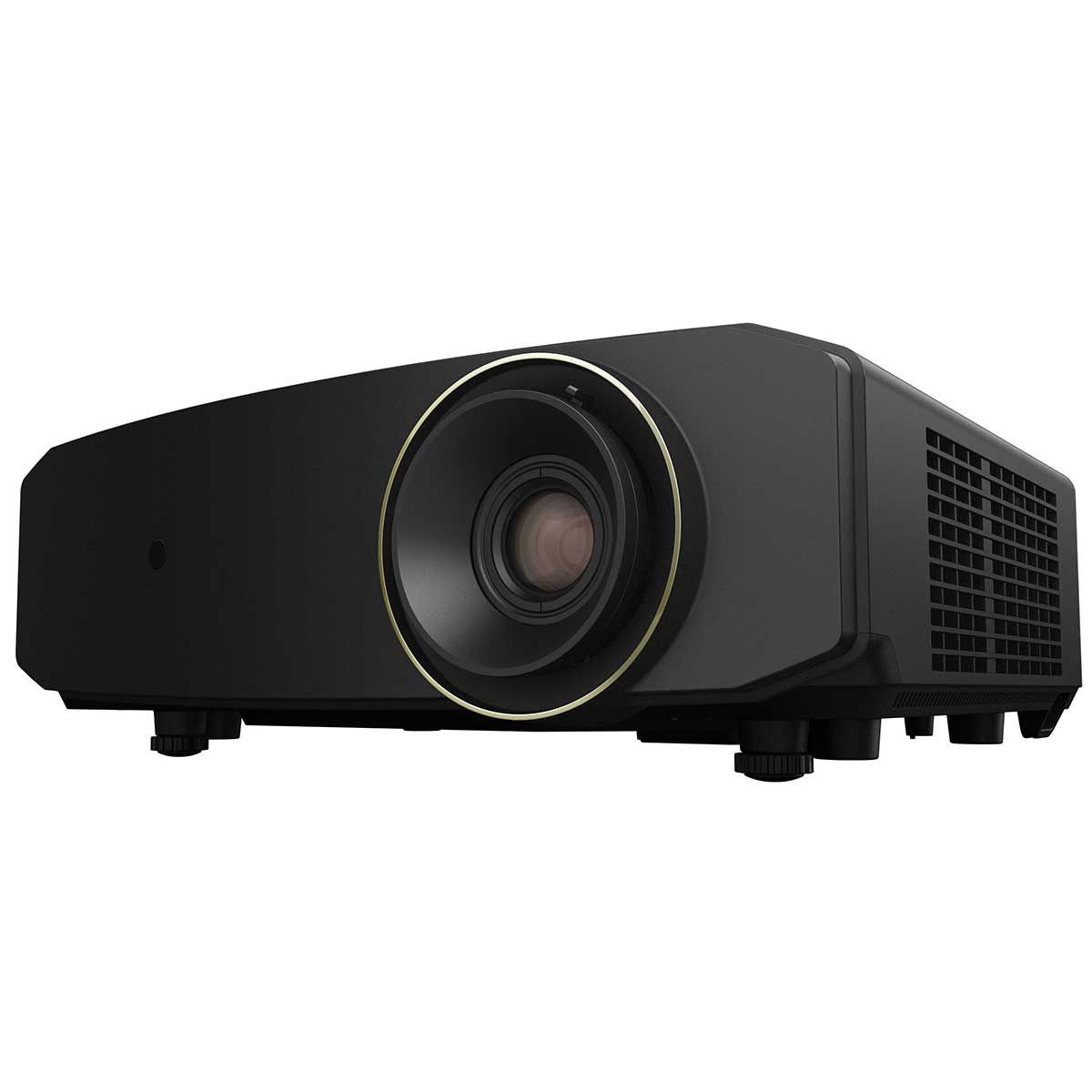 angled view of JVC LX-NZ3 home theater projector in black color