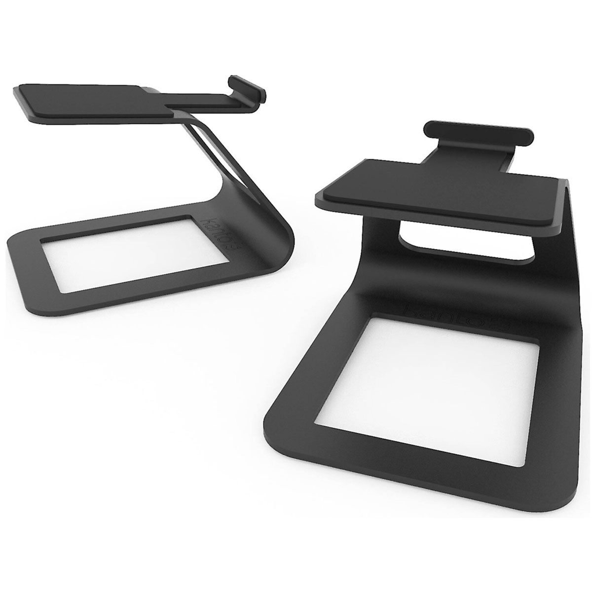 Kanto SE2 Elevated Desktop Speaker Stands - Pair black angled front view of pair