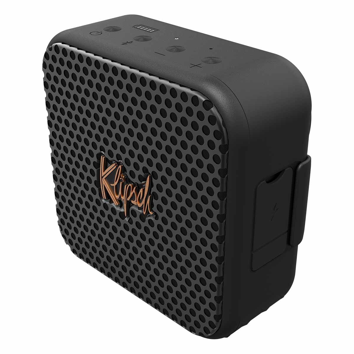 Klispch Austin Ultra Portable Bluetooth Speaker angled right front view