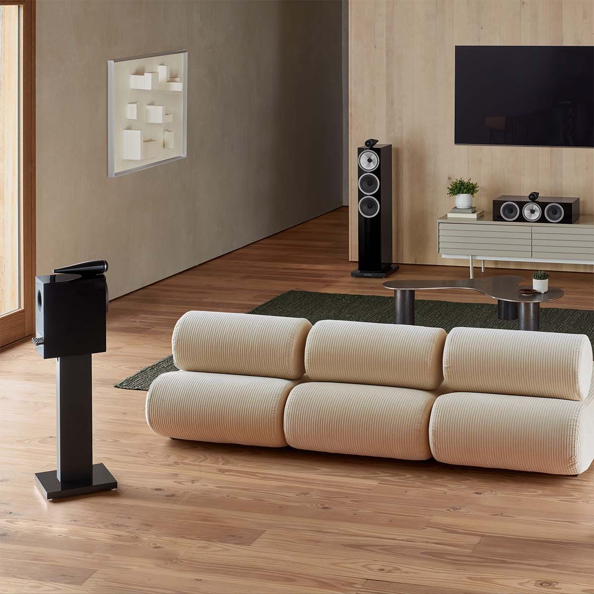 Bowers & Wilkins FS‑700 S3 Speaker Stands used in home theater