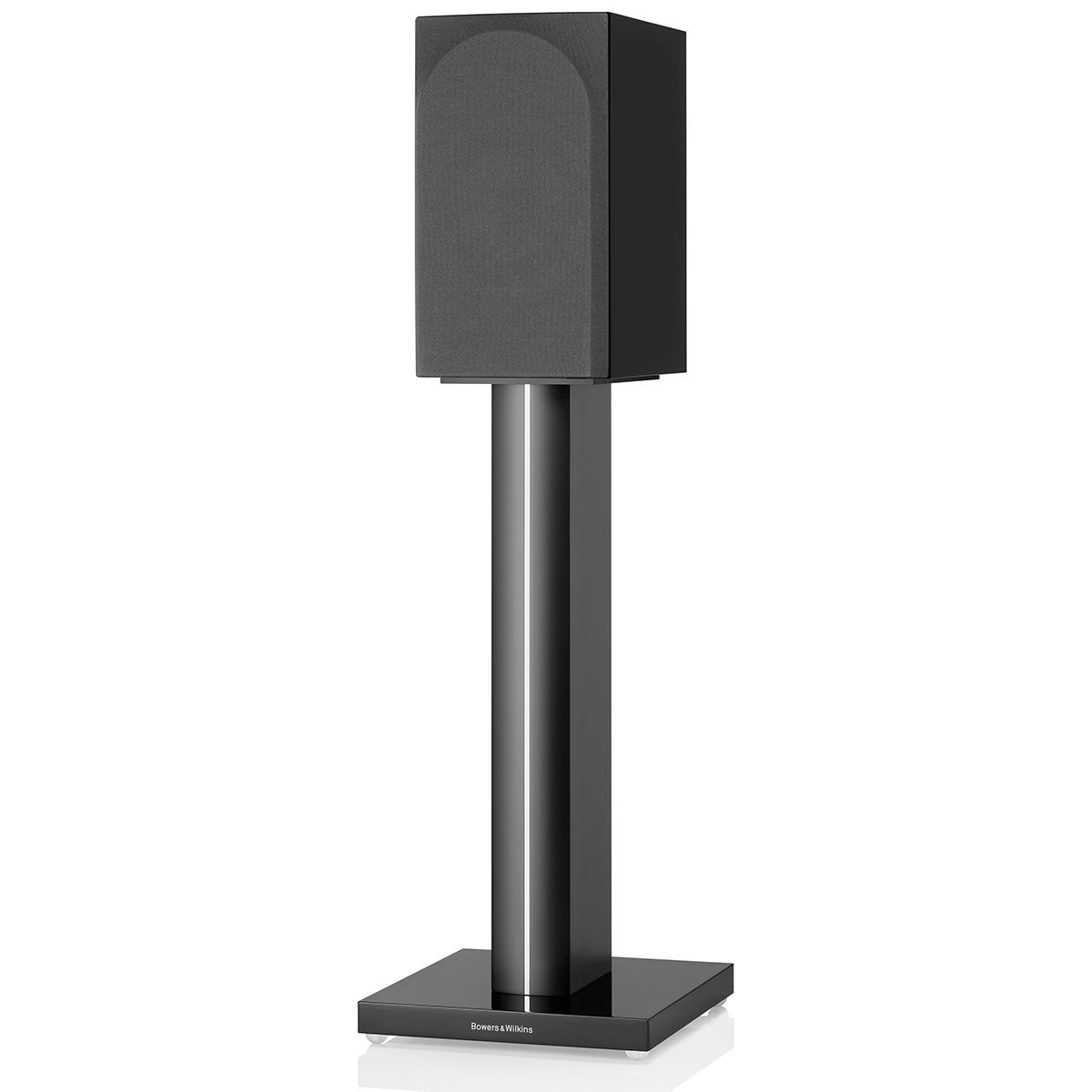 Bowers & Wilkins 706 S3 2-Way Stand Mount Bookshelf Loudspeakers - Pair - angle with grille on stand